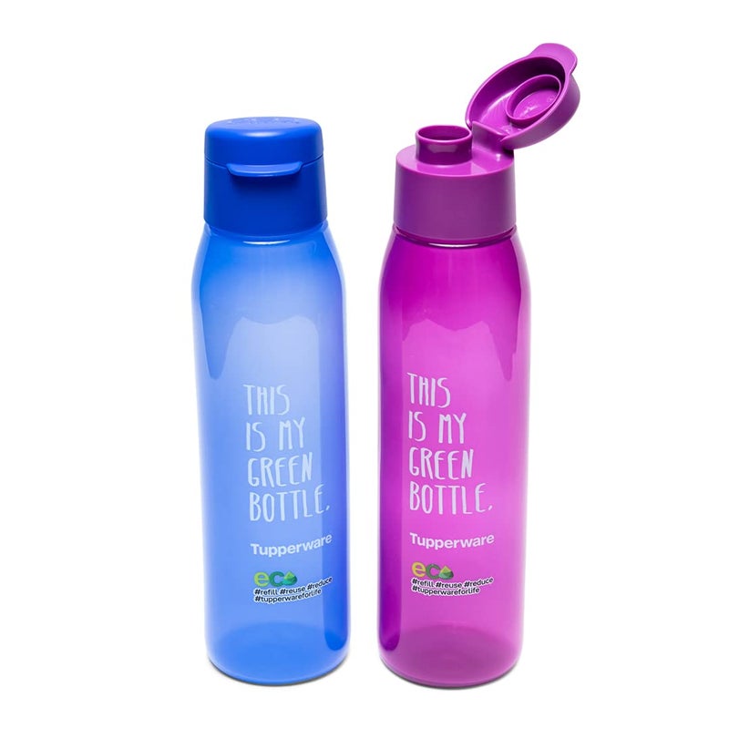 Tupperware Aquasafe Cool n Chic 500ml My Green Bottle 2pc - Image 1